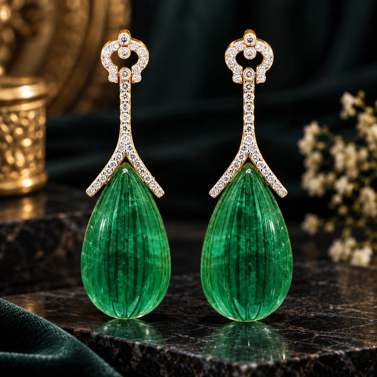 Emerald Teardrop Earrings