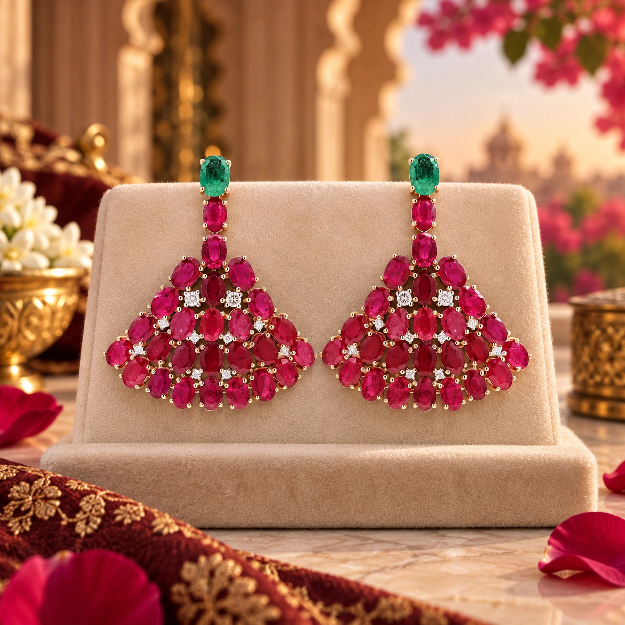 Ruby Chandelier Earrings