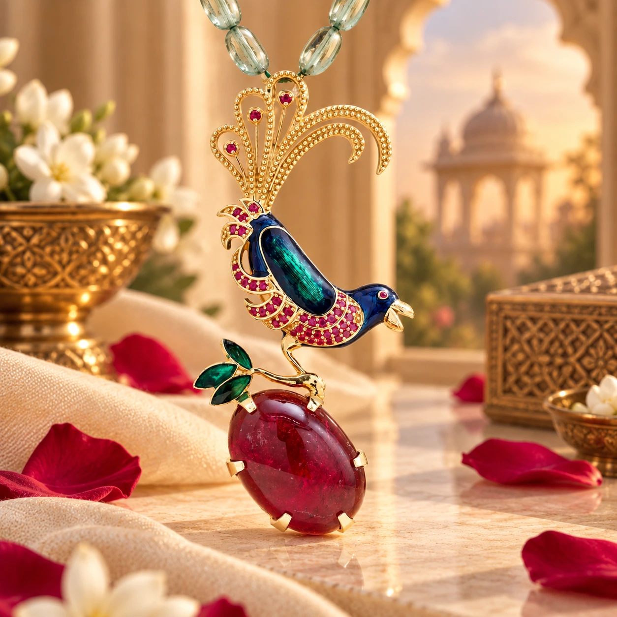 Bird Ruby Pendant